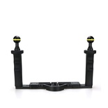 SeaFrogs Two Hands Extendable Aluminium Tray Lightweight Diving Handle Bracket Grip for Underwater Camera Housing w/Stainless Steel Mounting Plate 1/4" Thread