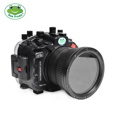 Seafrogs [40M/130FT] Underwater Camera Housing Diving Waterproof Case for Sony A9 II, Compatible with Sony FE 28-70mm F3.5-5.6, 16-35mm F/4 Lens-Black