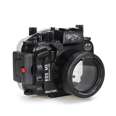 SeaFrogs 40m/130ft Underwater Camera Housing Waterproof Case for Canon EOS M5 18-55mm Lens