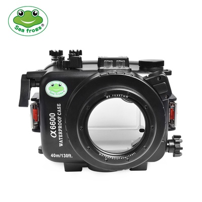 Seafrogs 40M/130FT Camera Waterproof Case Underwater Housing for Sony A6600 with16-50MM Standard Barrel, Built-in Water Leakage Sensor, Ideal for Diving, Surfing, Swimming and Rafting Video