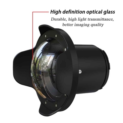 Seafrogs WA005-A Optical Glass 40M/130FT 6" Inch Wide Angle Dry Dome Port for Waterproof Camera Case?? 90mm* L 106mm?