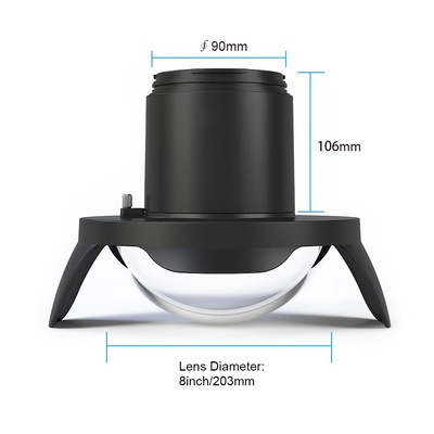 Seafrogs WA006-A Optical Glass 40m/130ft 8 Inch Wide-Angle Dome Port Fisheye Wide Angle Lens w/Shade Cover for Diving Waterproof Housing (? 90mm* L106mm)