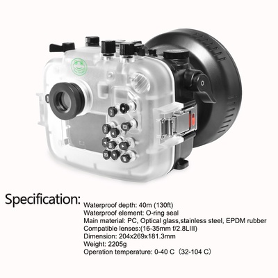 Seafrogs 40m/130ft Waterproof housing Underwater Case for Canon EOS RP W/ EF 16-35mm for Diving Underwater Photography