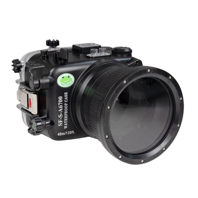 SeaFrogs Waterproof Housing for Sony A6700 with FL2870 Flat Port 40M/130FT Underwater Case for Sony ILME-6700 with 18-105mm Lens (Zoom Gear Included)