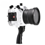 Seafrogs A7 II Pro [40m/130ft] Waterproof Case  with Electronic Shutter Handle Kit, Underwater Housing for Sony A7 II, Compatible with  Sony A7R II A7S II -White