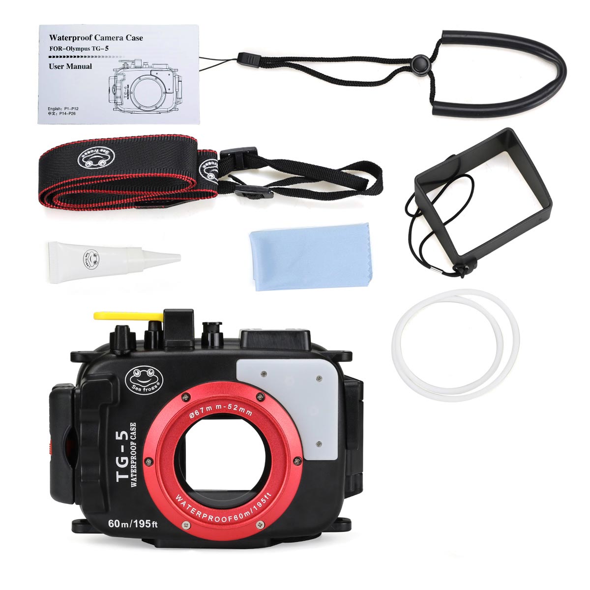 SeaFrogs for Olympus TG5 with 67mm Red Filter Combo