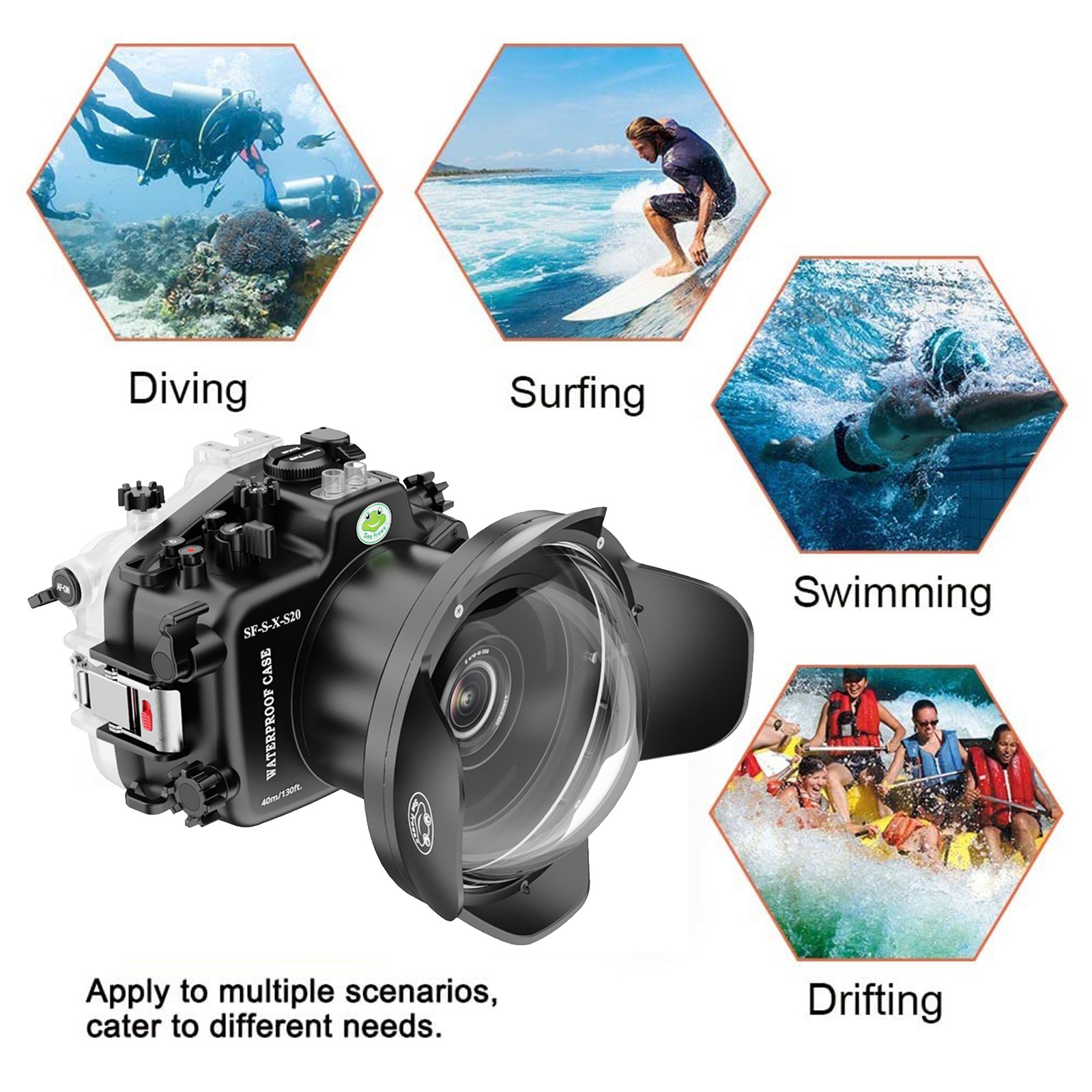 Seafrogs Underwater Housing for Fujifilm X-S20 w/ 6inch Dome Port